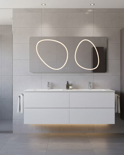 Oglindă baie LED H-1125 cu 3 nuanțe de lumină, senzor infraroșu