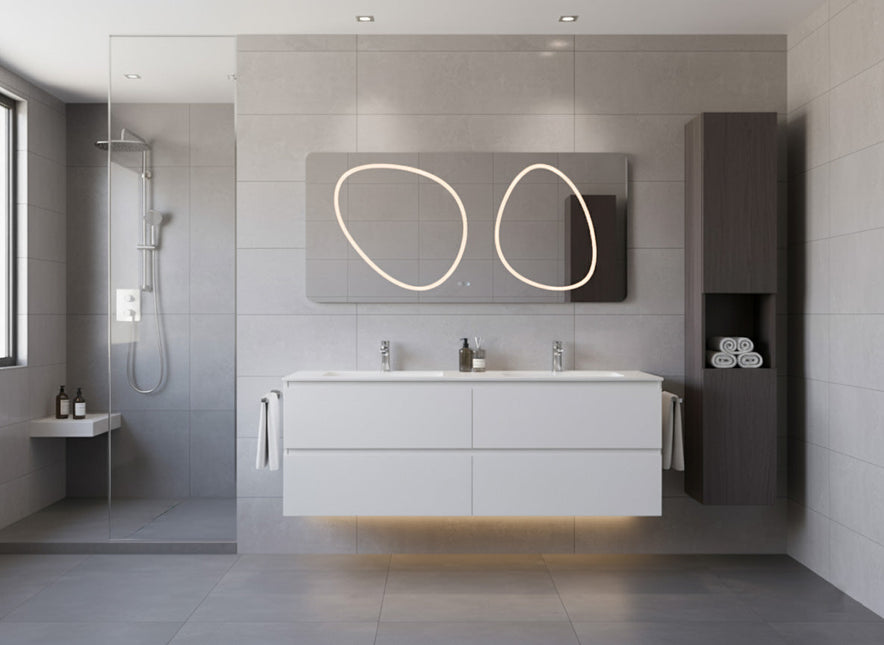 Oglindă baie LED H-1125 cu 3 nuanțe de lumină, senzor infraroșu