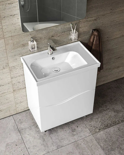 Mobilier de baie pe pardoseala Alfa alb