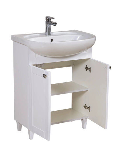 Mobilier de baie pe pardoseală Woodmix, Alb