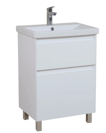 Mobilier de baie pe pardoseala Elite, Alb Mat