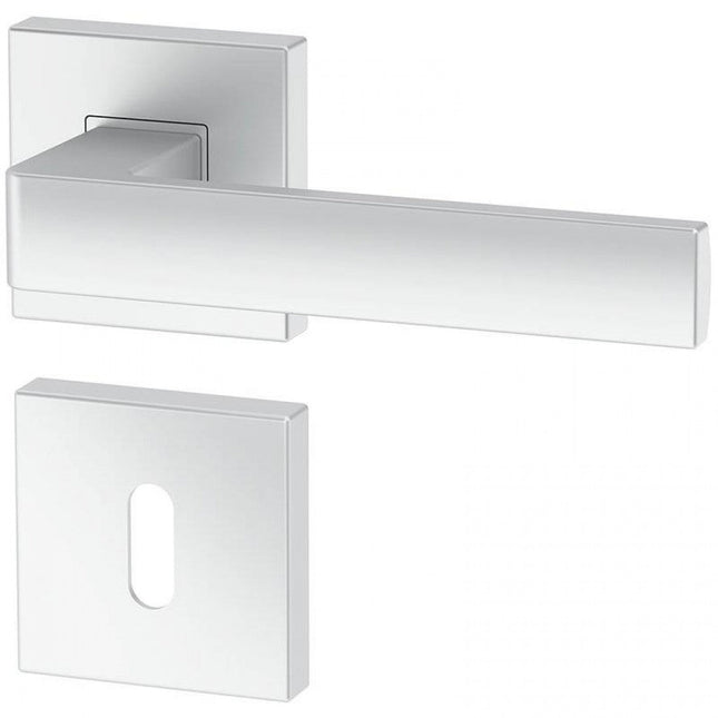 Manere usi Ergo cu rozeta cheie crom satin