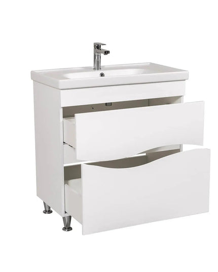 Mobilier de baie pe pardoseala Alfa alb
