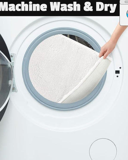 Covoraș baie din microfibră supersoft, antiderapant TRP, 45×75 cm, Alb