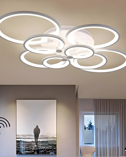 Lustra Led Lighting Ring 296W, Alba, 8 Brate Si Telecomanda, Intensitate Reglabila 6601/2x4 WT