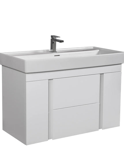 Mobilier de baie suspendat Kapri, Alb