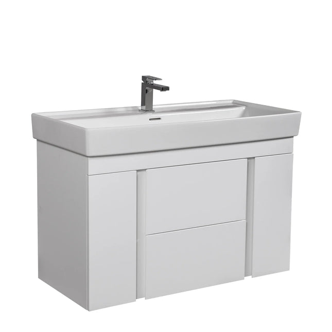 Mobilier de baie suspendat Kapri, Alb