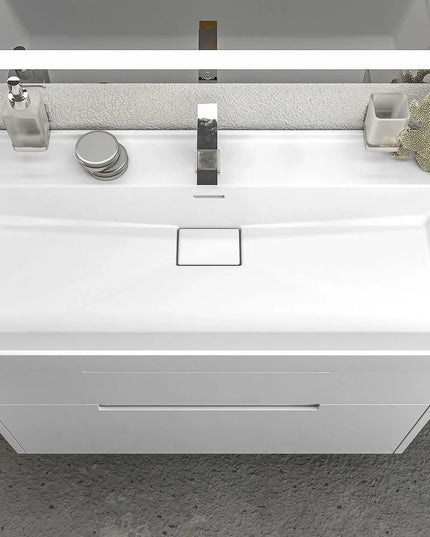 Mobilier de baie suspendat Kapri, Alb