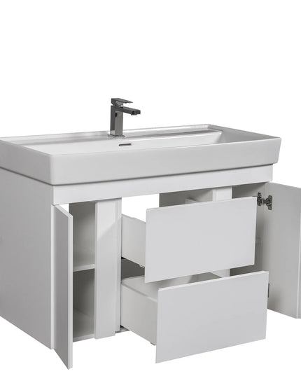 Mobilier de baie suspendat Kapri, Alb