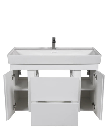 Mobilier de baie suspendat Kapri, Alb