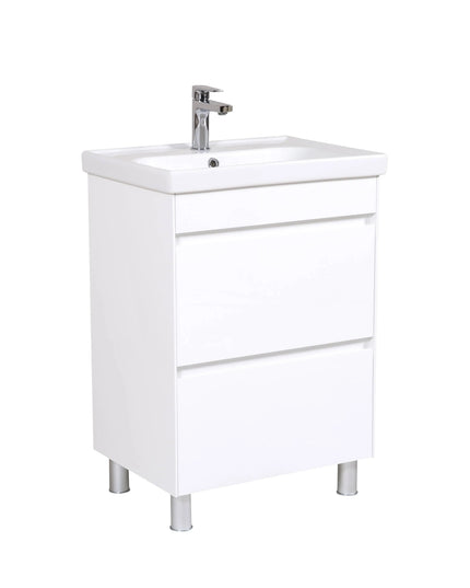 Mobilier de baie pe pardoseală Valencia Alb