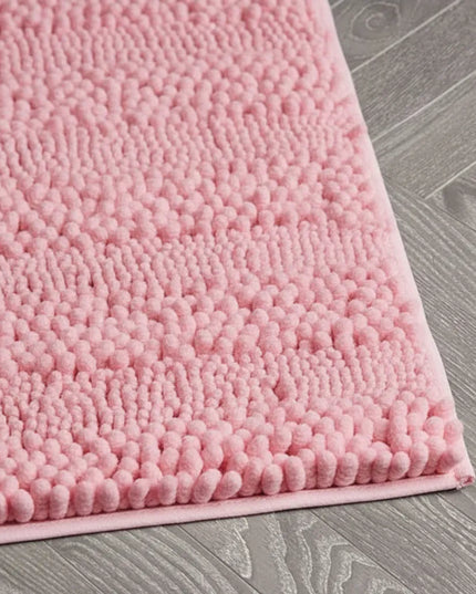 Covoraș baie din Chenille moale, strat antiderapant, 45×70 cm, Roz pudră