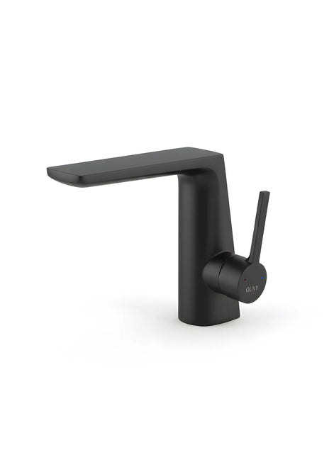 Baterie lavoar modernă – alamă solidă, finisaj negru mat