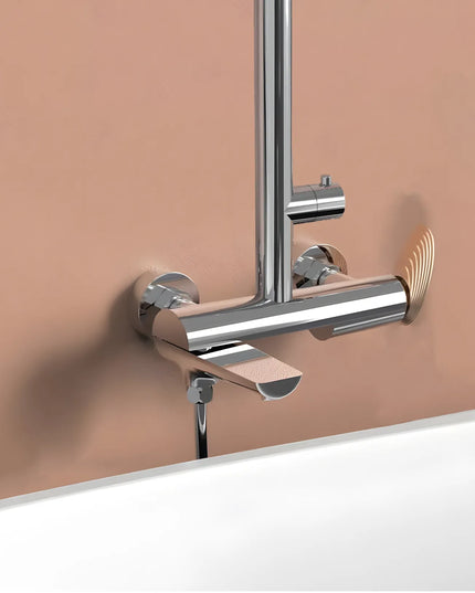 Set duș RoseGold Trio Exposed – 3 căi, montaj aparent