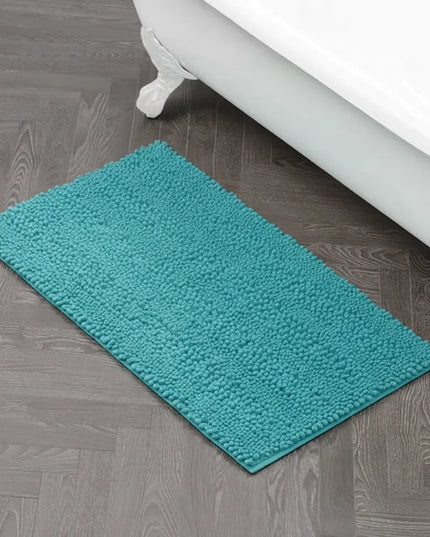 Covoraș baie din Chenille moale, strat antiderapant, 45×70 cm, Albastru