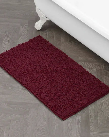 Covoraș baie din Chenille moale, strat antiderapant, 45×70 cm, Vișiniu