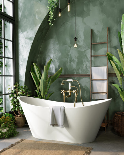 Cadă din compozit albă mată Florida