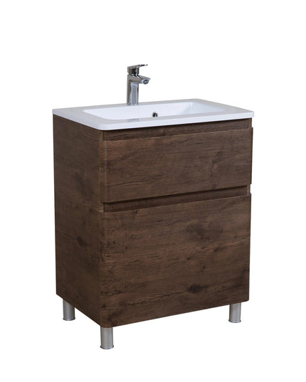 Mobilier de baie pe pardoseala Accent castan