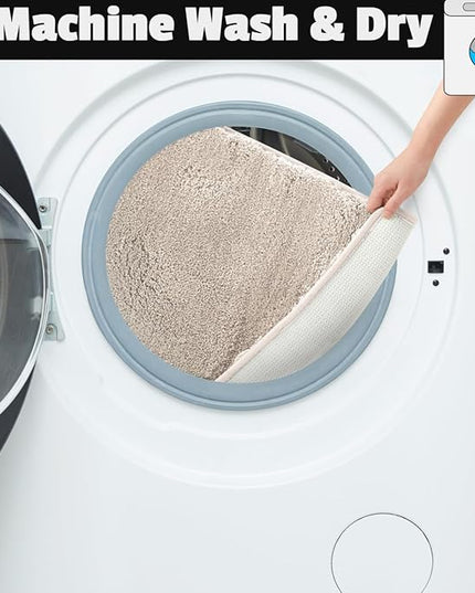 Covoraș baie din microfibră supersoft, antiderapant TRP, 45×75 cm, Bej