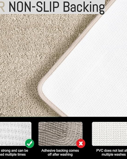 Covoraș baie din microfibră supersoft, antiderapant TRP, 45×75 cm, Bej