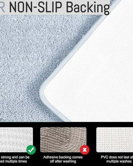 Covoraș baie din microfibră supersoft, antiderapant TRP, 45×75 cm, Albastru deschis