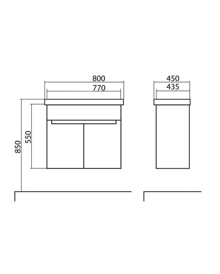 Mobilier de baie suspendat Omega, Alb