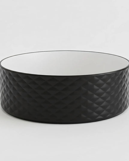 Lavoar rotund ceramic 787-CBKW-MRS – exterior negru texturat, interior alb lucios