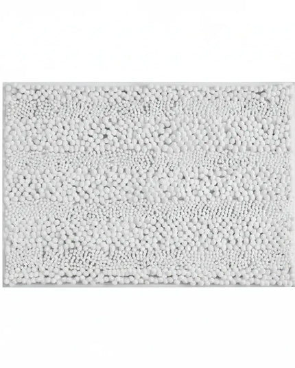 Covoraș baie din Chenille moale, strat antiderapant, 45×70 cm, Alb