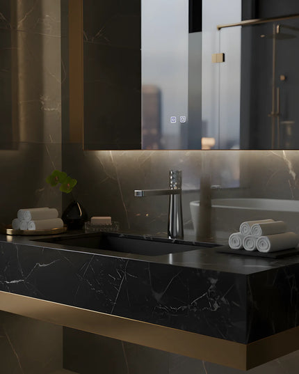 Baterie lavoar crom lucios cu textură fațetată – design contemporan din alamă solidă