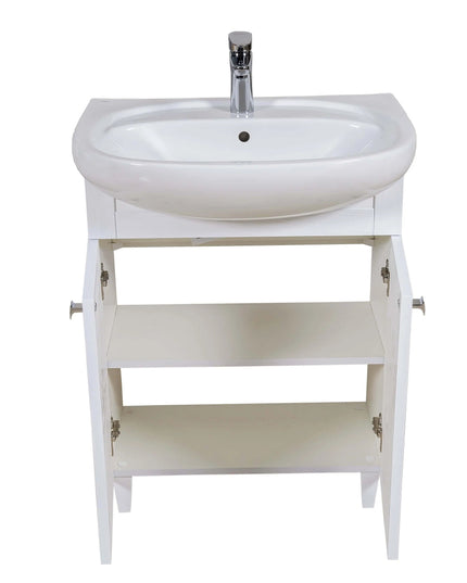 Mobilier de baie pe pardoseală Woodmix, Alb