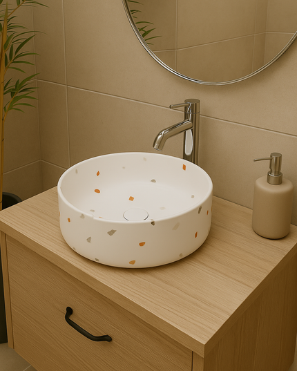 Lavoar Terrazzo  Alb pe blat  A524-DC01