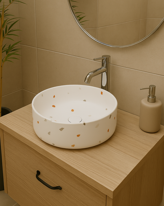 Lavoar Terrazzo  Alb pe blat  A524-DC01