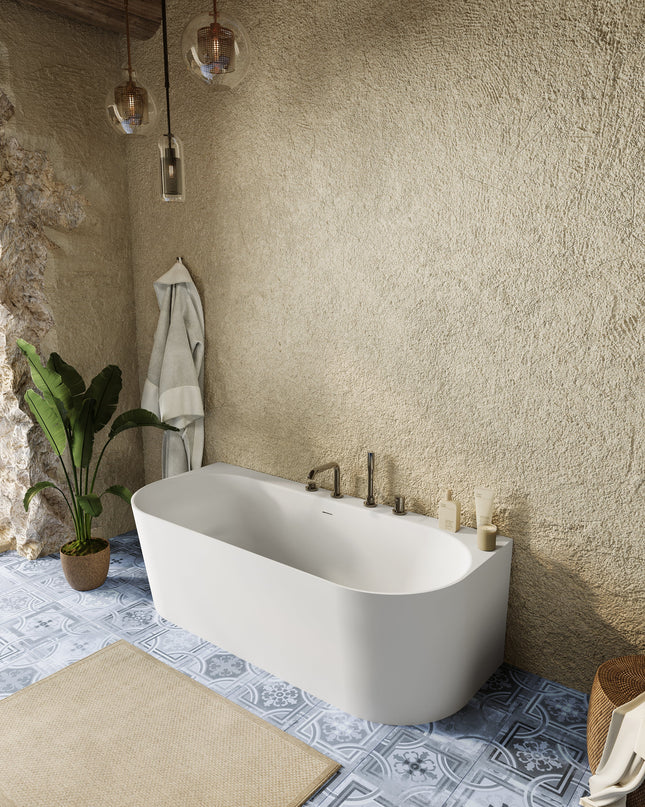 Cadă din compozit albă lucioasă Bali