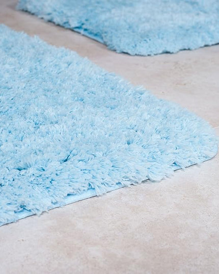 Covoraș baie din microfibră supersoft, antiderapant TRP, 45×75 cm, Albastru deschis