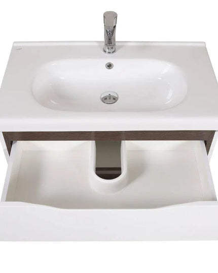 Mobilier de baie suspendat Venice, Alb+Wenge (City)