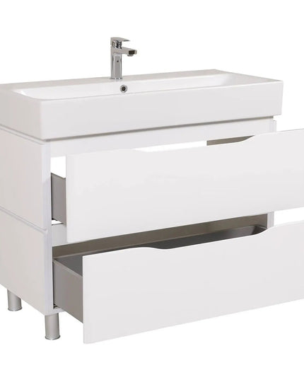 Mobilier de baie pe pardoseală Venice, Alb (Pinto)