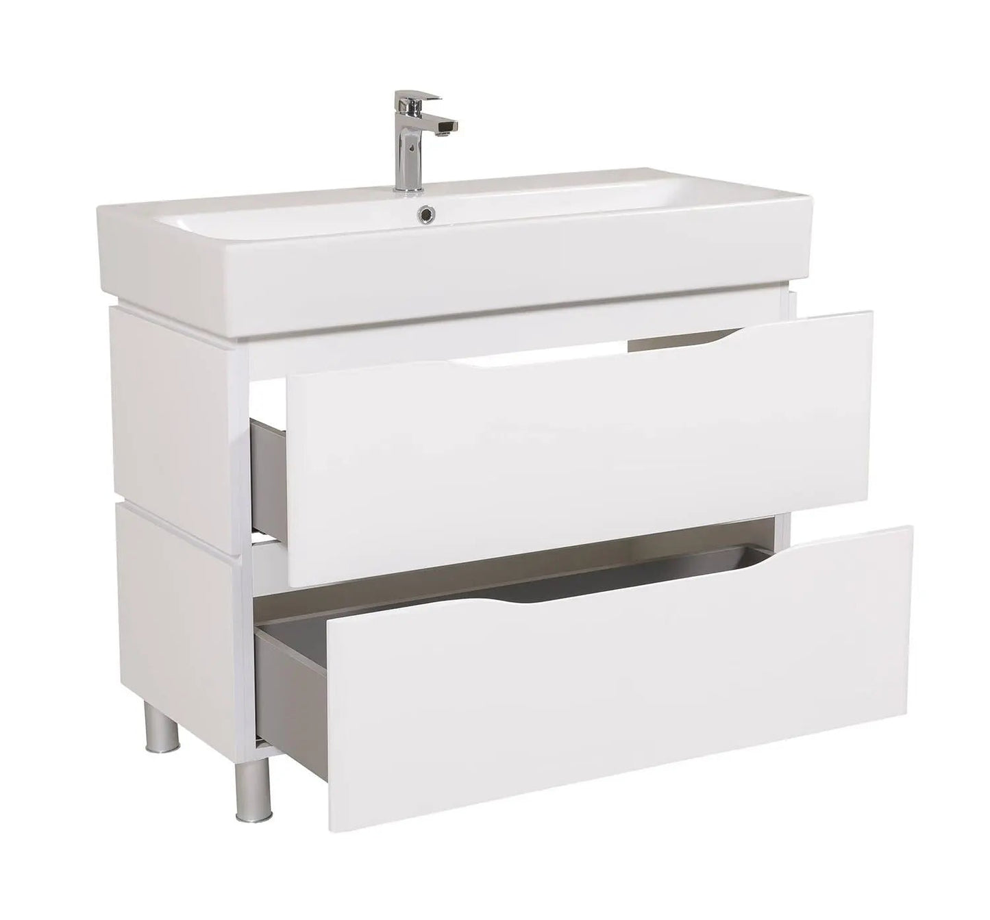 Mobilier de baie pe pardoseală Venice, Alb (Pinto)