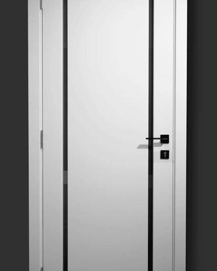 Ușă interior Astrid White Silk Mat – cu sticlă mat-complet echipată și toc reglabil