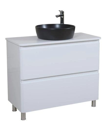 Mobilier de baie suspendat Accent alb, cu blat