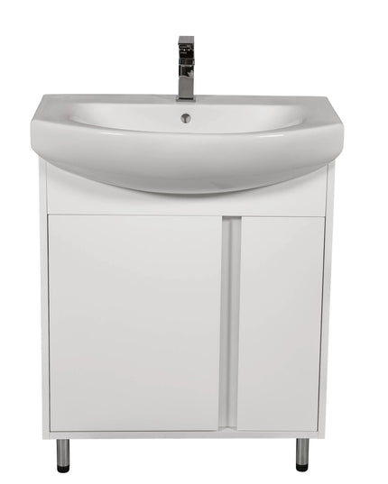 Mobilier de baie pe pardoseală Terra, Alb