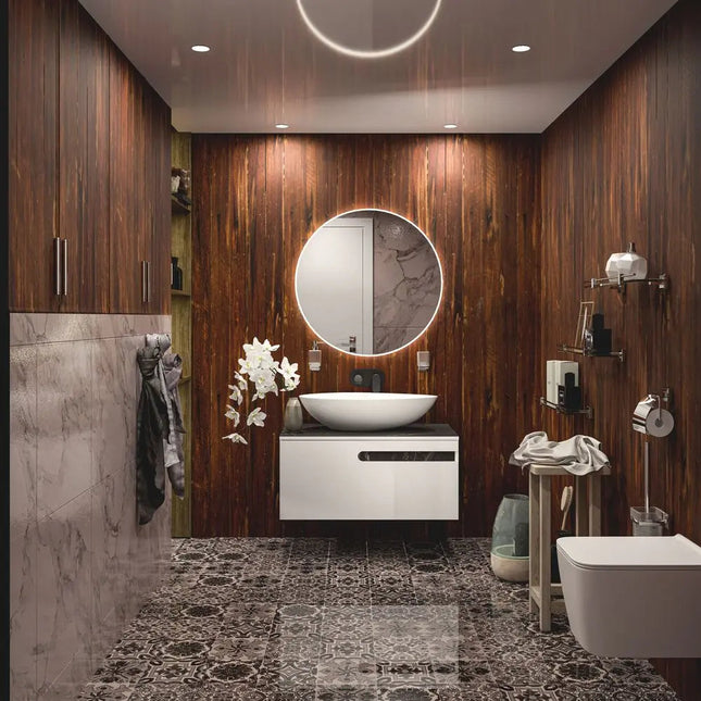 Mobilier de baie suspendat Ostin, Alb