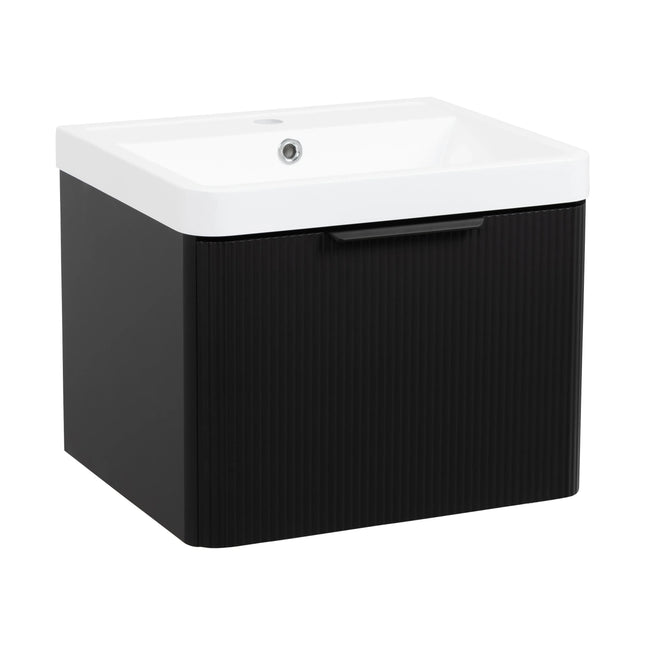 Mobilier mini de baie suspendat Frost, Negru