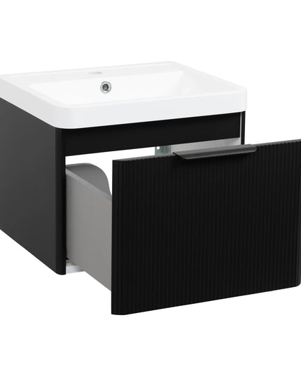 Mobilier mini de baie pe pardosea Frost, Negru