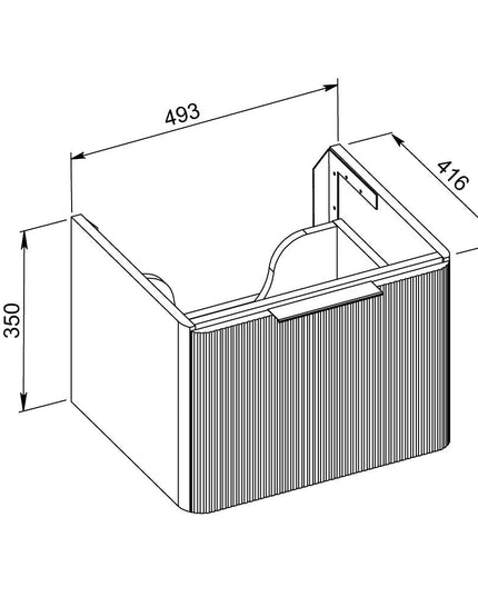 Mobilier mini de baie pe pardosea Frost, Negru