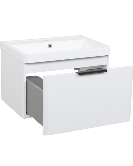 Mobilier de baie pe pardosea Frost, Alb
