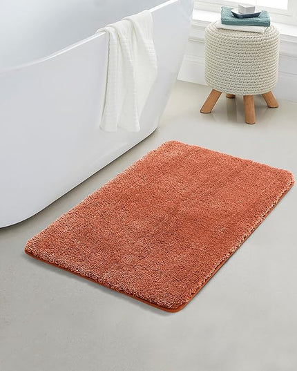 Covoraș baie din microfibră supersoft, antiderapant TRP, 45×75 cm, Somon cald