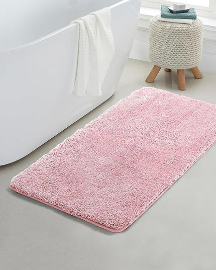 Covoraș baie din microfibră supersoft, antiderapant TRP, 45×75 cm, Roz deschis