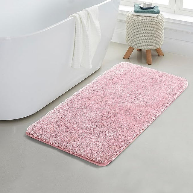 Covoraș baie din microfibră supersoft, antiderapant TRP, 45×75 cm, Roz deschis