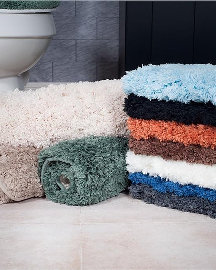 Covoraș baie din microfibră supersoft, antiderapant TRP, 45×75 cm, Bej