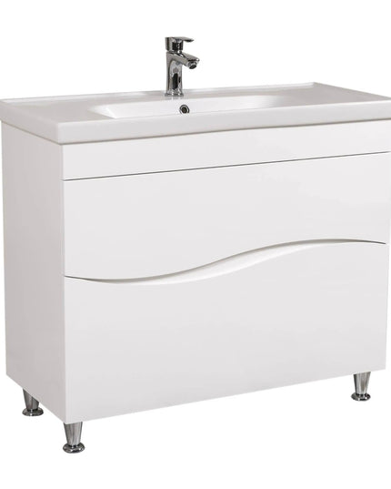 Mobilier de baie pe pardoseala Alfa alb